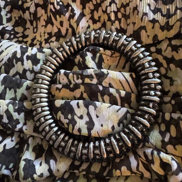 Essentials by Milano Women's Sheer Babydoll Blouse Short Sleeve Casual size XL - Picture 10 of 10